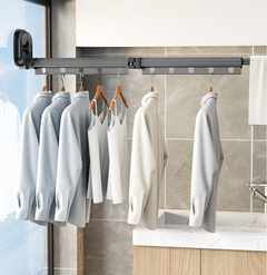 Retractable Aluminum Suction Cup Clothes Hanger