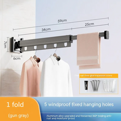 Retractable Aluminum Suction Cup Clothes Hanger